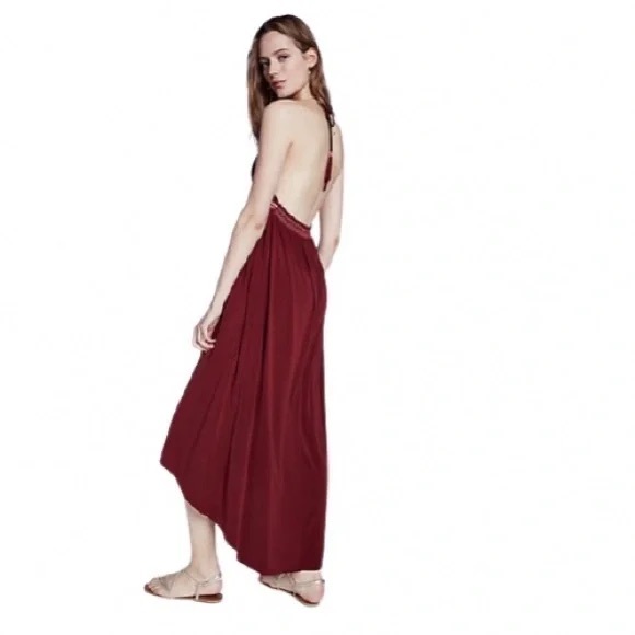 NWOT Express high low boho embroidered halter maxi dress - Picture 13 of 14